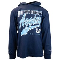 Champion Aggies Script Long-Sleeve Hooded Unisex T-Shirt